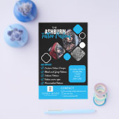 Tattoo Parlor Poster - Custom Zwart blauw Flyer (Enkel)