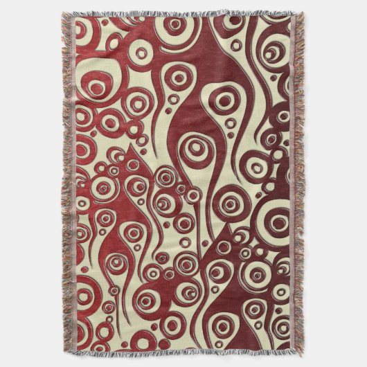 Tattoo Patroon ART - vlammen en cirkels - rood gla Deken (Voorkant Verticaal)