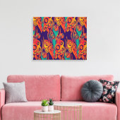 Tattoo Patroonkunst - vlammen en cirkels Canvas Afdruk (Insitu (Woonkamer))