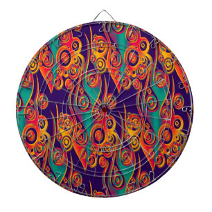 Tattoo Patroonkunst - vlammen en cirkels Dartbord