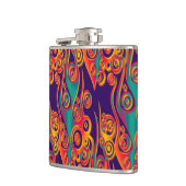 Tattoo Patroonkunst - vlammen en cirkels Heupfles (Links)