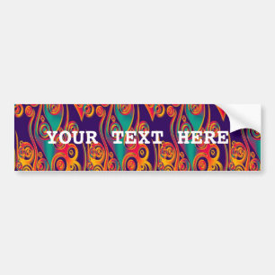 Tattoo Patroonkunst - vlammen en cirkels + jouw te Bumpersticker
