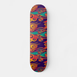Tattoo Patroonkunst - vlammen en cirkels Persoonlijk Skateboard