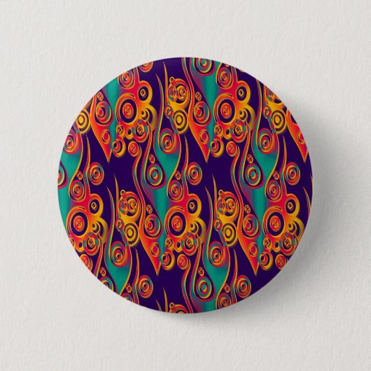 Tattoo Patroonkunst - vlammen en cirkels Ronde Button 5,7 Cm (Voorkant)