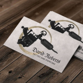 Tattoo Piercing Winkelen Modern Gold Circle Tattoo Visitekaartje