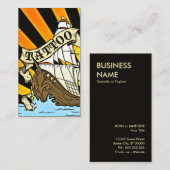 tattoo piratenschip visitekaartje (Voorkant / Achterkant)