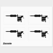 tattoo pistool rechthoekige sticker (Vel)