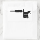 tattoo pistool rechthoekige sticker (Tas)