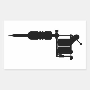 tattoo pistool rechthoekige sticker