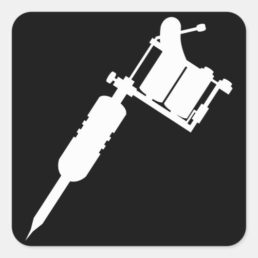 tattoo pistool vierkante sticker (Voorkant)