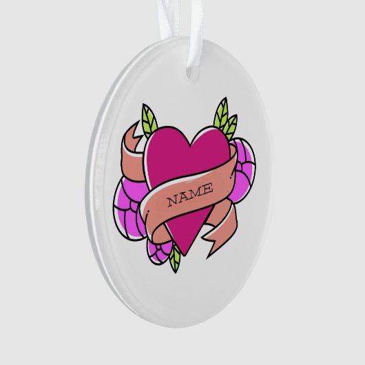 Tattoo: Polka Dots Flowers Fun Ornament (voorkant)