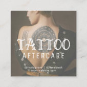 Tattoo Professional Photo Aftercare Instructions Vierkante Visitekaartje (Voorkant)
