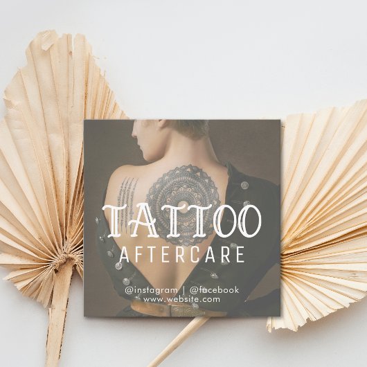 Tattoo Professional Photo Aftercare Instructions Vierkante Visitekaartje