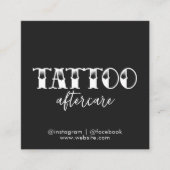 Tattoo Professionele Artiest Nazorg Instructies Vierkante Visitekaartje (Voorkant)