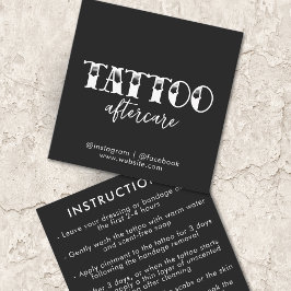 Tattoo Professionele Artiest Nazorg Instructies Vierkante Visitekaartje