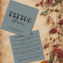 Tattoo Professionele Artiest Nazorg Instructies Vierkante Visitekaartje