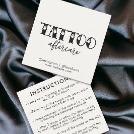 Tattoo Professionele Artiest Nazorg Instructies Vierkante Visitekaartje
