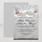 Tattoo Rockabilly Swallow Bird bruiloft uitnodigin Kaart (Voorkant / Achterkant)