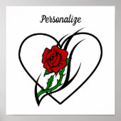 Tattoo rode rozenrood poster (Voorkant)