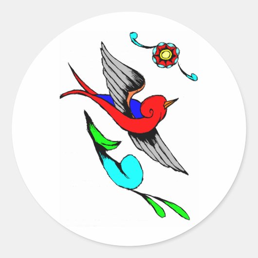 Tattoo Ronde Sticker (Voorkant)