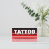 tattoo rood staal visitekaartje (Staand voorkant)