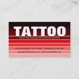 tattoo rood staal visitekaartje