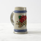 Tattoo Roos Best Man Wedding Favor Stein Bierpul (Voorkant links)