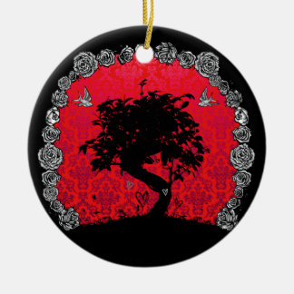 Tattoo Roos Bonsai Tree of Love Swallow Keramisch Ornament