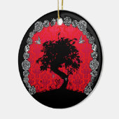 Tattoo Roos Bonsai Tree of Love Swallow Keramisch Ornament (Links)