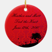 Tattoo Roos Bonsai Tree of Love Swallow Keramisch Ornament (Achterkant)