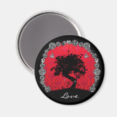 Tattoo Roos Bonsai Tree of Love Swallow Magneet (Voorkant / Achterkant)