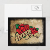 Tattoo Roos Dank u Briefkaart (Voorkant / Achterkant)