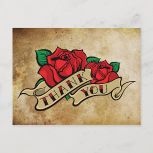 Tattoo Roos Dank u Briefkaart