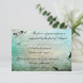 Tattoo Roos en Fluers Muerte Skull Reception Card RSVP Kaartje (Staand voorkant)