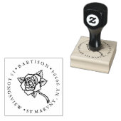 TATTOO ROOS RONDE RETOURADRES RUBBERSTEMPEL (Gestempeld)