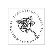 TATTOO ROOS RONDE RETOURADRES RUBBERSTEMPEL (Afrduk)