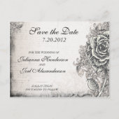 Tattoo Roos Save the Date Wedding Briefkaart (Voorkant)