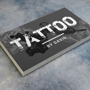 Tattoo Roos Tattoo Pistool Typografie Visitekaartje
