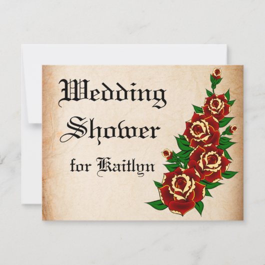 Tattoo Roos Vrijgezellenfeest Kaart (Voorkant)