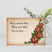 Tattoo Roos Weddenschap Kaart (Staand voorkant)