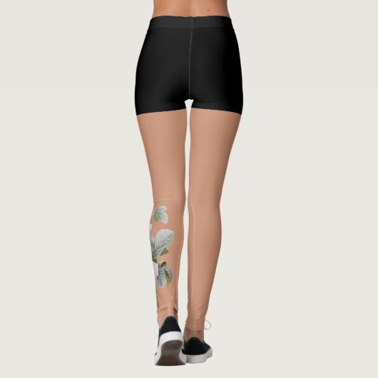 Tattoo  roze bruine rozen leggings (Achterkant)