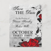 Tattoo Rozen en Harten Save the Date Aankondigingskaart (Voorkant)