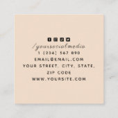 Tattoo Salon Elegant Drawn Flower & Social Media Vierkante Visitekaartje (Achterkant)