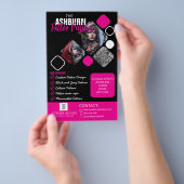 Tattoo salon Poster - Custom Zwart roze Flyer (Hand)