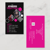 Tattoo salon Poster - Custom Zwart roze Visitekaartje (Voorkant / Achterkant)
