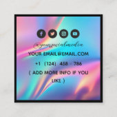 Tattoo Salon Snake Holographic Vierkante Visitekaartje (Achterkant)