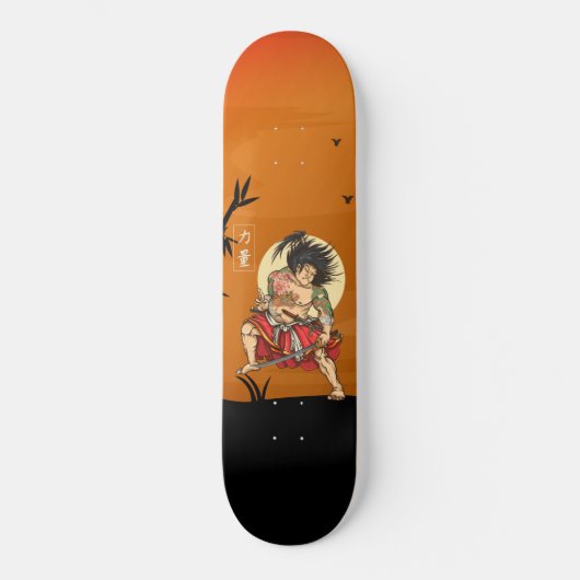 Tattoo Samurai Warrior Persoonlijk Skateboard (Voorkant)