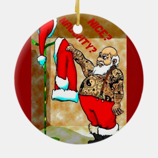 tattoo santa-versiering keramisch ornament (Achterkant)