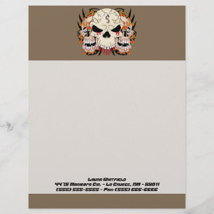 Tattoo schedel acht bal briefhoofd briefpapier