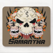 Tattoo schedel acht bal gepersonaliseerde mousepad muismat (Voorkant)